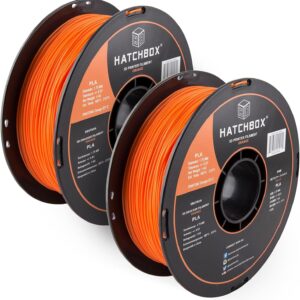 HATCHBOX 2 Pack Bundle of 1KG 1.75mm PLA 3D Printer Filaments, 2KG Total, Dimensional Accuracy +/- 0.03 mm, 3D Printing Filament Spools