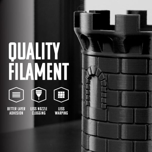 HATCHBOX 1.75mm Black High Speed PETG 3D Printer Filament, Dimensional Accuracy +/- 0.03 mm, 1 kg Spool, Compatible with FDM Printers for Fast, Precise Printing - Image 5