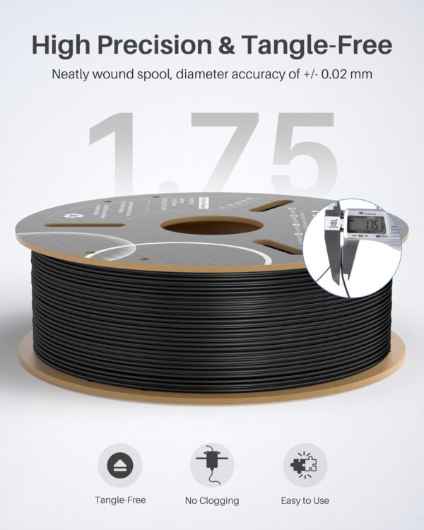 ELEGOO PETG PRO Filament 1.75mm Green 1KG, Strong Toughness 3D Printer Filament Dimensional Accuracy +/- 0.02 mm, 1kg Cardboard Spool(2.2lbs) for Most FDM 3D Printers - Image 4