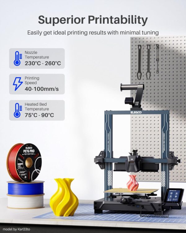 ELEGOO PETG PRO Filament 1.75mm Green 1KG, Strong Toughness 3D Printer Filament Dimensional Accuracy +/- 0.02 mm, 1kg Cardboard Spool(2.2lbs) for Most FDM 3D Printers - Image 5