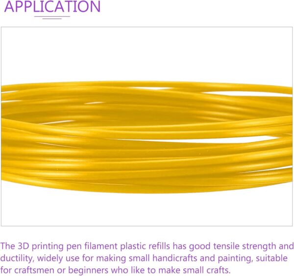 DMiotech 1 Pack 16Ft 3D Pen Filament Refills 1.75mm ABS 3D Printing Filament Refills Yellow, for 3D Printers 3D Pen - Image 5