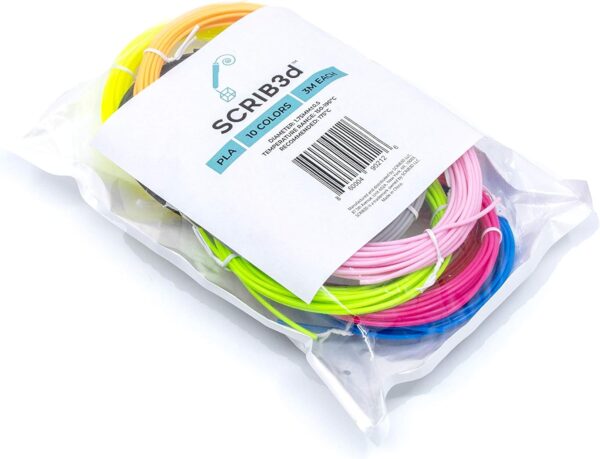SCRIB3D Advanced 3D Printing Pen with 2 Starter Colors and PLA Refill Pack with 10 Assorted Colors - Image 5
