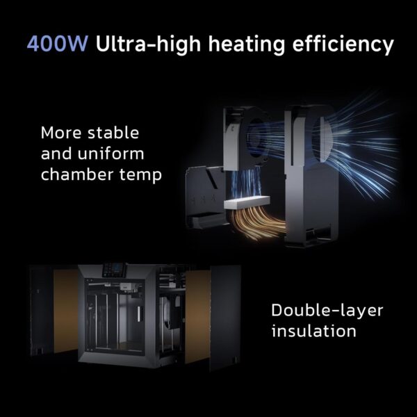 QIDI PLUS4 3D Printer, Max 600mm/s High-Speed Printing, 65℃ Chamber Heat, Fully Auto Leveling, 370°C Direct Extruder with Integrated Nozzle, Support PPS-CF Filaments, Large Print Size 12"x12"x11" - Image 3