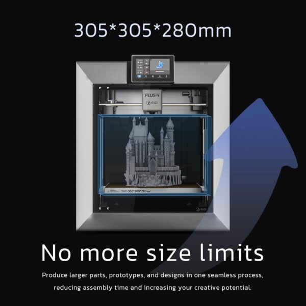 QIDI PLUS4 3D Printer, Max 600mm/s High-Speed Printing, 65℃ Chamber Heat, Fully Auto Leveling, 370°C Direct Extruder with Integrated Nozzle, Support PPS-CF Filaments, Large Print Size 12"x12"x11" - Image 4