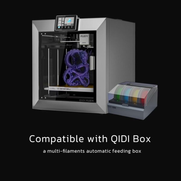 QIDI PLUS4 3D Printer, Max 600mm/s High-Speed Printing, 65℃ Chamber Heat, Fully Auto Leveling, 370°C Direct Extruder with Integrated Nozzle, Support PPS-CF Filaments, Large Print Size 12"x12"x11" - Image 6