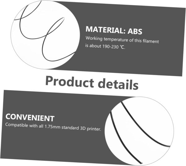 Pen Filament Refills Abs Material Black Roll for Printing Low Shrinkage High Accuracy Compatible with Standard Printers - Image 3