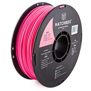 HATCHBOX ABS 3D Printer Filament, Dimensional Accuracy +/- 0.05 mm, 1 kg Spool, 3.00 mm, Pink