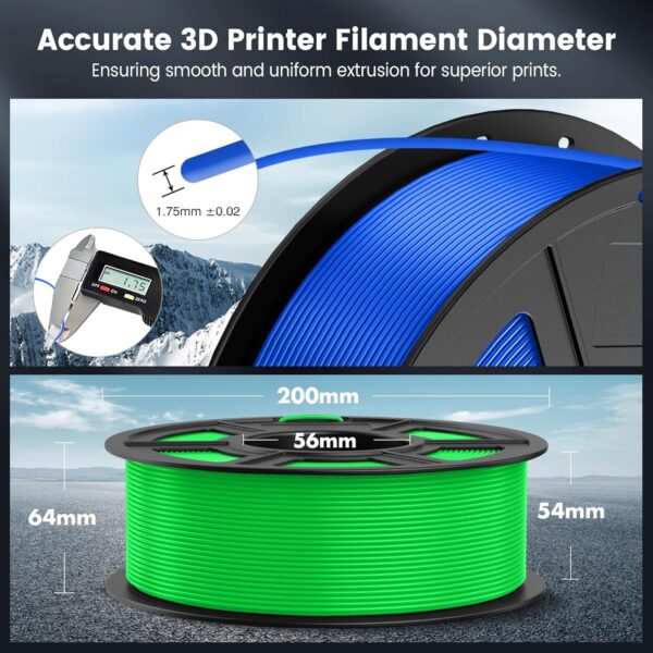 SUNLU PLA 3D Printer Filament, 1.75 PLA Filament Dimensional Accuracy +/- 0.02 mm, 1 kg Spool, 1.75mm (PLA 10color) - Image 5