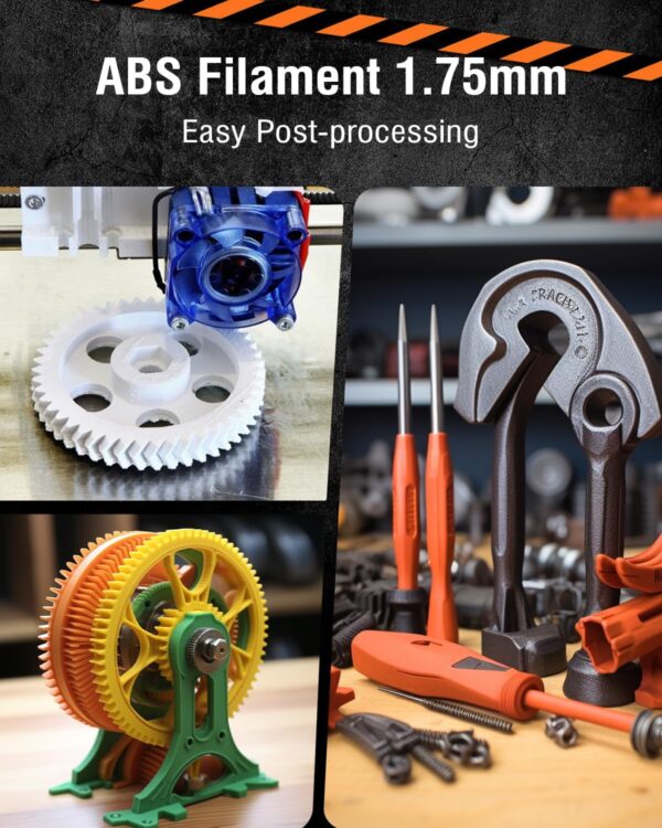 SUNLU ABS Filament 1.75mm 3D Printer Filament, Strong and Durable, Excellent Toughness, Individually Vacuum Packed, 4kg in Total, 1kg per Spool, Pack of 4, Black+Olive Green+Silver+Yellow - Image 4