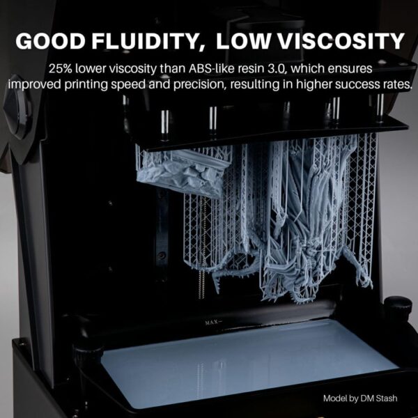 ELEGOO ABS-Like Resin 3.0+, Upgraded 3D Printer Photopolymer Resin, Higher Heat-Resistance Fast Curing High Precision Non-Brittle, Grey 2000g - Image 3