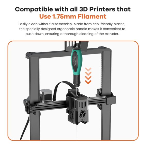 YOOPAI 3D Printer Nozzle Cleaning Kit, 3D Printer Cleaning Kit with Soft Rubber Handle, 0.4mm Nozzle Cleaning Needles and Copper Wire Brush, 3D Printer Tools Kit for 1.75mm Nozzles - Image 3