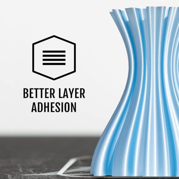HATCHBOX Metallic Finish PLA 3D Printer Filament, Dimensional Accuracy +/- 0.03 mm, 1 kg Spool, 1.75 mm, Light Blue - Image 4