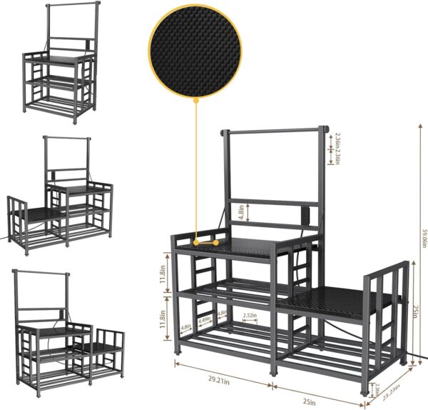 Reinforced 3D Printer Stand Heavy-Duty 3D Printer Filament Storage Stand, Rolling Stable Spool Organizer Rack for PLA/ABS/PETG, Sturdy Workshop/Garage/Office Shelving System - Image 3