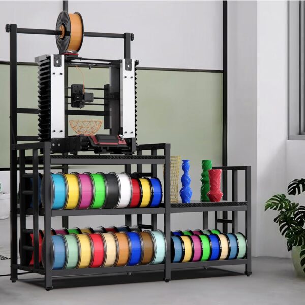 Reinforced 3D Printer Stand Heavy-Duty 3D Printer Filament Storage Stand, Rolling Stable Spool Organizer Rack for PLA/ABS/PETG, Sturdy Workshop/Garage/Office Shelving System - Image 7