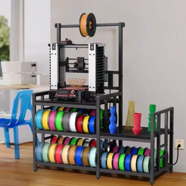 Reinforced 3D Printer Stand Heavy-Duty 3D Printer Filament Storage Stand, Rolling Stable Spool Organizer Rack for PLA/ABS/PETG, Sturdy Workshop/Garage/Office Shelving System - Image 8