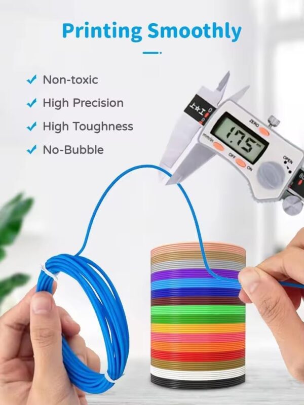 PCL 3D Pen Filament Refills – 20 Rainbow Colors – 1.75mm Diameter, Eco-Friendly & Low-Temperature Material – Compatible with Most 3D Printing Pens – Non-Toxic & Safe for Skin-pizimae (20, 320) - Image 5