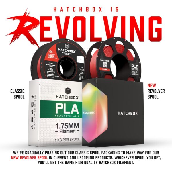 HATCHBOX Metallic Finish PLA 3D Printer Filament, Dimensional Accuracy +/- 0.03 mm, 1 kg Spool, 1.75 mm, Red - Image 3