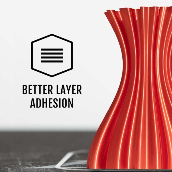 HATCHBOX Metallic Finish PLA 3D Printer Filament, Dimensional Accuracy +/- 0.03 mm, 1 kg Spool, 1.75 mm, Red - Image 4