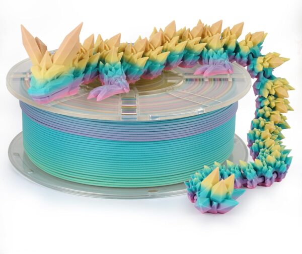 Kingroon 3D Printer Filament Matte Rainbow PLA Filament 1.75mm 3D Printing Filament 1kg Dimensional Accuracy ±0.02mm,Fit Most 3D Printers - Image 7