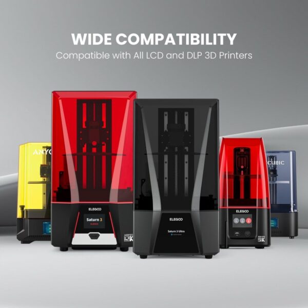 ELEGOO 8K Standard Photopolymer 3D Printer Resin, 405nm UV-Curing Resina for 12K 14K Saturn LCD MSLA DLP Impresora Space Grey 2000g - Image 8