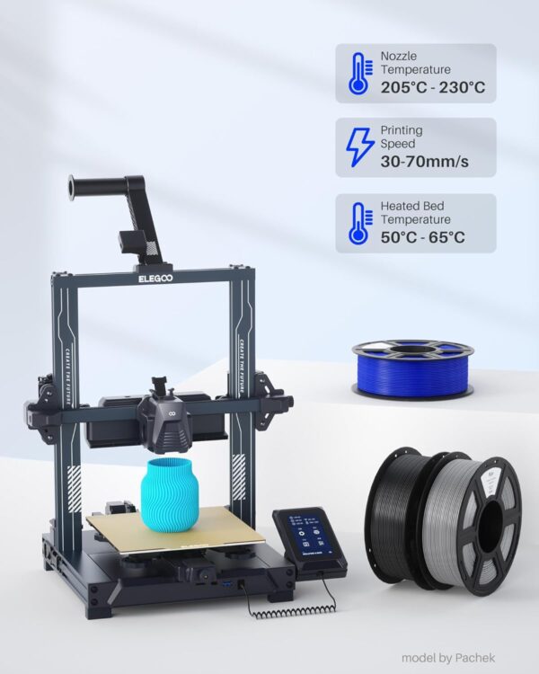 ELEGOO PLA+ Filament 1.75mm White 1KG, High Toughness PLA Plus 3D Printer Filament Dimensional Accuracy +/- 0.02mm, 1kg Spool(2.2lbs) for Most FDM 3D Printers - Image 5
