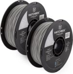 HATCHBOX 2 Pack Bundle of 1KG 1.75mm PLA 3D Printer Filaments, 2KG Total, Dimensional Accuracy +/- 0.03 mm, 3D Printing Filament Spools