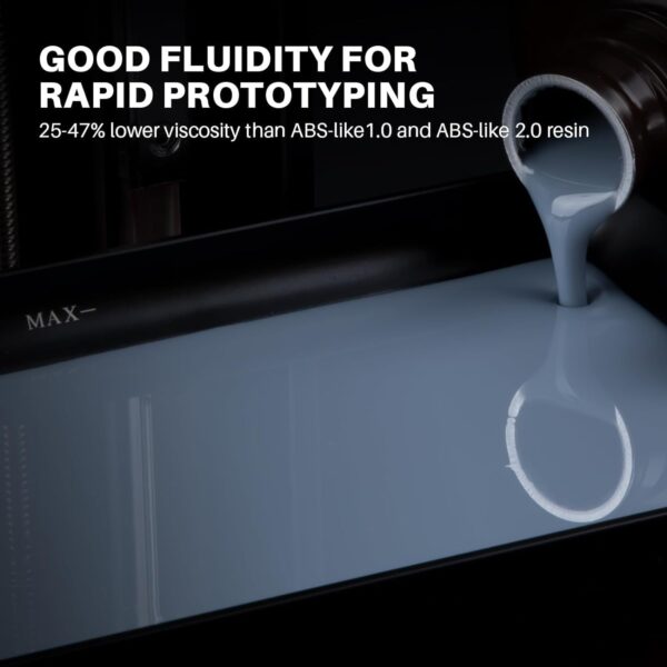 ELEGOO ABS-Like 3D Printer Resin 3.0, 405nm UV Curing Photopolymer Resina for Mars Saturn Jupiter MSLA DLP LCD Impresora with High Strength and Toughness, Low Viscosity, Grey 2000g - Image 4