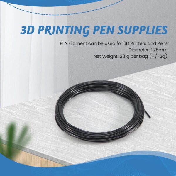 3D Printer Pen Filament 1.75mm PLA 10m(Black PLA) - Image 5