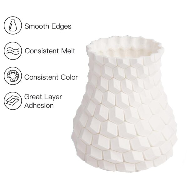 INLAND PLA Filament 1.75mm - White PLA 3D Printer Filament, Dimensional Accuracy +/- 0.03mm - 1kg Cardboard Spool (2.2 lbs) – FDM 3D Printing - Image 3