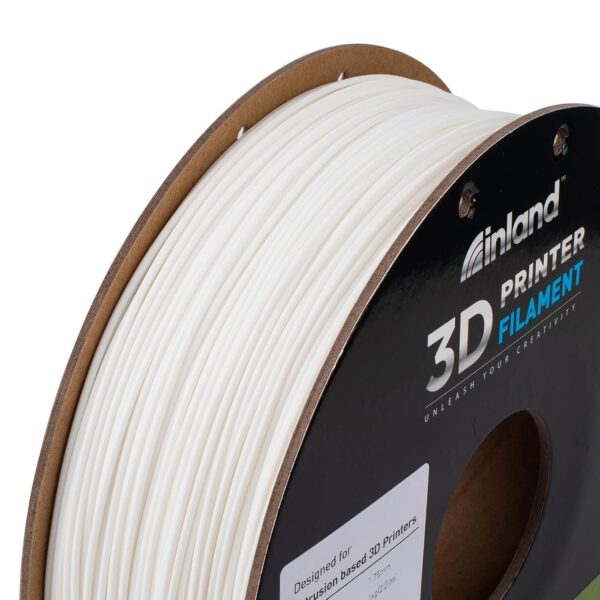 INLAND PLA Filament 1.75mm - White PLA 3D Printer Filament, Dimensional Accuracy +/- 0.03mm - 1kg Cardboard Spool (2.2 lbs) – FDM 3D Printing - Image 5