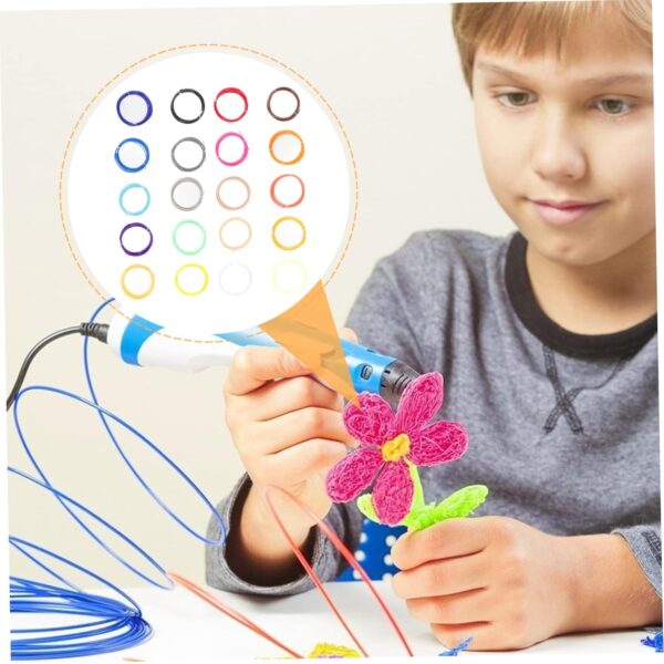 Garneck 20Pcs Abs Pen Filament Refills High Temperature Compatible Supplies Meters Each Vibrant DIY Projects and Artistic Creations - Image 7