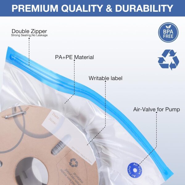 ELEGOO Filament Storage Bags, 20 Bags Vacuum Sealed Dust Proof Humidity Resistant, Perfect for 3D Printer Filament Storage and Keep Filament Dry (13.8x12.6 inch) No Pump Included - Image 4