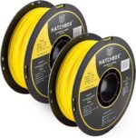 HATCHBOX 2 Pack Bundle of 1KG 1.75mm PLA 3D Printer Filaments, 2KG Total, Dimensional Accuracy +/- 0.03 mm, 3D Printing Filament Spools