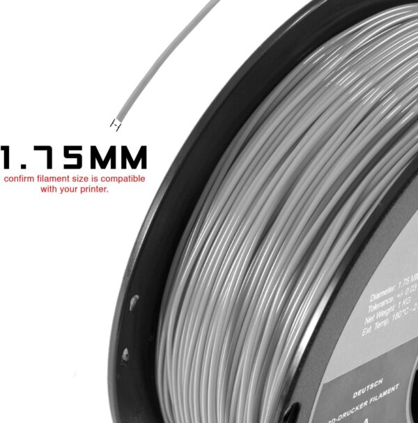 HATCHBOX 2 Pack Bundle of 1KG 1.75mm PLA 3D Printer Filaments, 2KG Total, Dimensional Accuracy +/- 0.03 mm, 3D Printing Filament Spools - Image 3