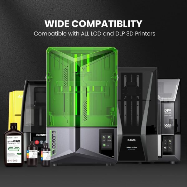 ELEGOO ABS-Like Resin 3.0 Pro, Higher Scratch-Resistance 3D Printing Photopolymer Resin, 405nm UV Resin for MSLA/DLP/LCD Printers Fast Curing High Precision Non-Brittle, Grey 1000g - Image 6