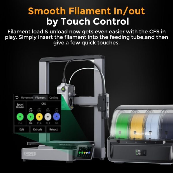 Creality Hi Combo 3D Printer, Multi Color 3D Printing with CFS, 500mm/s Print Speed 95% Pre-Assemble, XY Step-Servo Motor and Auto Leveling Build Volume ‌10.24×10.24×11.81 inch - Image 7