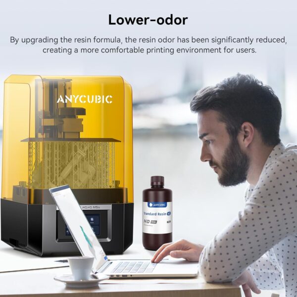 ANYCUBIC 3D Printer Resin, Upgraded 8K Standard Resin V2, Enhanced Toughness and Strength, Lower-Odor, High Precision 3D Printing Resin for All LCD Resin 3D Printers (Grey, 500g) - Image 3