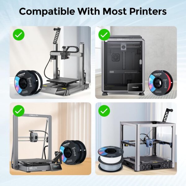 Comgrow PLA 3D Printer Filament, Durable and Stronger 3D Printer PLA Filament 1.75mm Fit Most 3D Printers, Dimensional Accuracy +/- 0.02 mm, 2LBS Spool PLA Black - Image 5