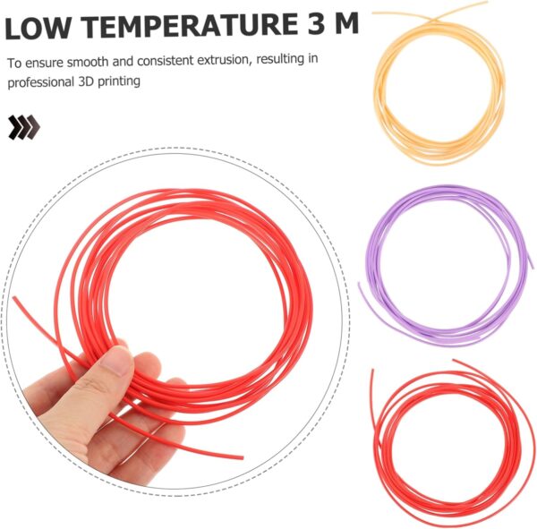 3D Pen Filament 1.75mm 3 Rolls Replacement for 3D Printer Pen Lightweight Multifunctional Random - Image 4
