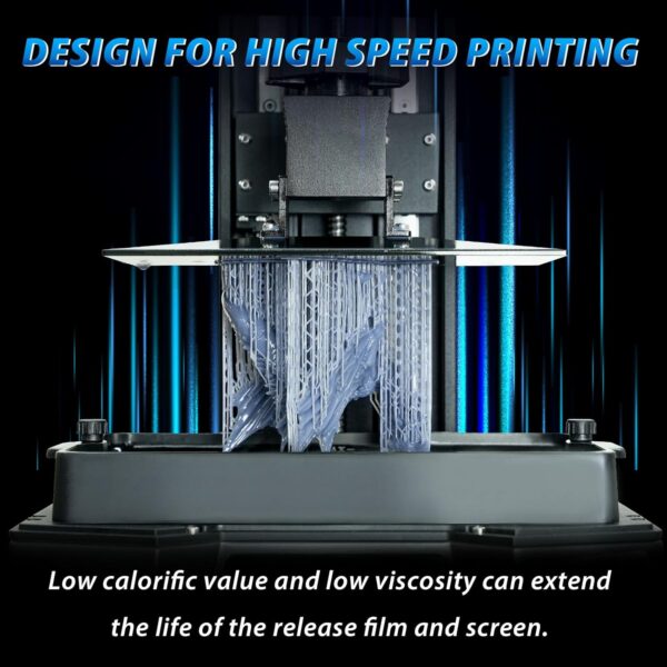 Flash 3D Printer Resin - High-Speed Standard Photopolymer Resin with Great Fluidity, Fast Printing for LCD/DLP 3D Printers, High Precision & Low Shrinkage, Clear Green 1KG - Image 3