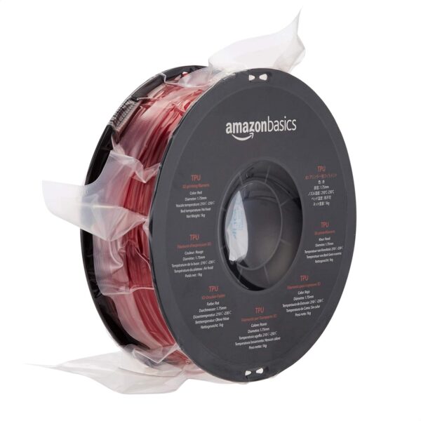 Amazon Basics TPU 3D Printer Filament, 1.75 mm, Red, 1 kg Spool (2.2 lbs) - Image 8