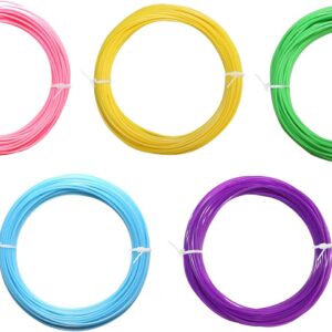 Diameter 1.75mm PLA 3D Pen Filament Refills - compatibles with Most 3D Pens/Printers, Non-Toxic, Environmentally Friendly, 5 Vibrant Colors - Set C
