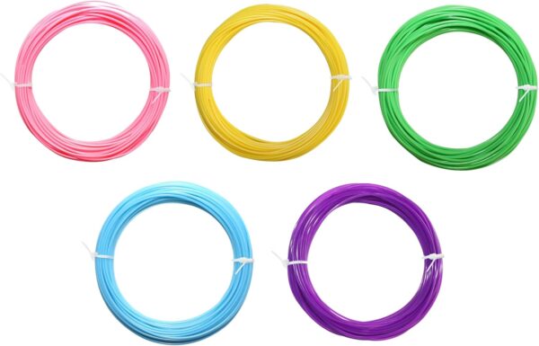 Diameter 1.75mm PLA 3D Pen Filament Refills - compatibles with Most 3D Pens/Printers, Non-Toxic, Environmentally Friendly, 5 Vibrant Colors - Set C