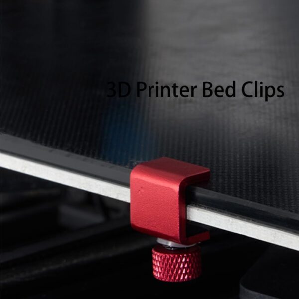 4Pcs Ender 3 Pro Glass Bed Clips Red, Ender 3 Build Plate Clips Adjustable 3D Printer Bed Clips Use for Ender 3S/Ender 3 V2/Ender 3 Pro/Ender 3 Max Neo,Ender 5, CR-10 3D Printer Bed Leveling, - Image 3
