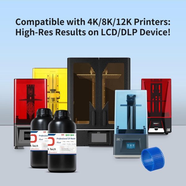 Siraya Tech Cast 3D Printer Resin Best Balance of Easy Burning and Printing Smooth Surface High Resolution Castable 405nm UV-Curing Resin for Jewelry and Metal Parts (Royal Blue, 1kg) - Image 5