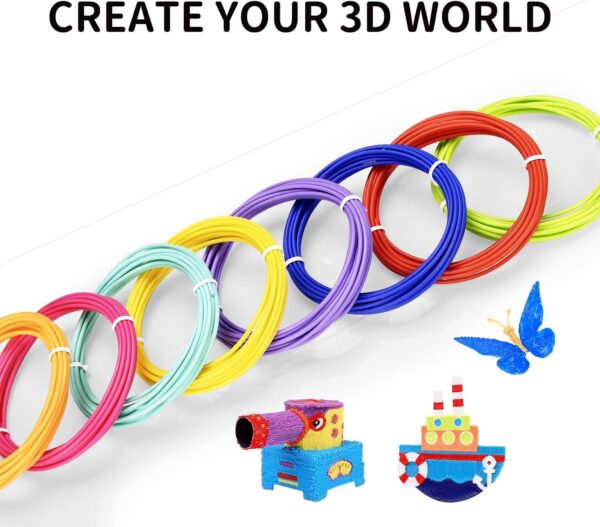 30 Colors 3D Pen Filament Riflls 1.75mm PCL Filament Refills for MYNT3D Junior2 3D Pen NOT Fit 3Doodler Start Pen Per Color 10Ft Total 300Ft - Image 6
