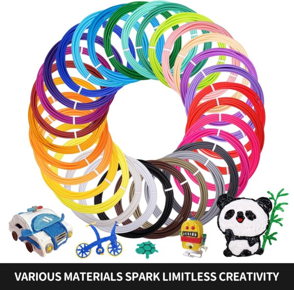 30 Colors 3D Pen Filament Riflls 1.75mm PCL Filament Refills for MYNT3D Junior2 3D Pen NOT Fit 3Doodler Start Pen Per Color 10Ft Total 300Ft - Image 7