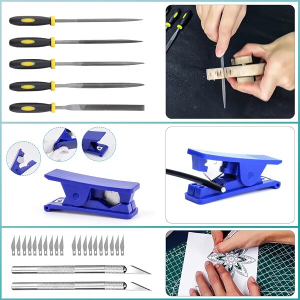 3D Printing Tools with Storage Box for 3D Printer Modeler Basic Tools,3D Print Nozzle Cleaning Kit 3D Printer Tools for Bambu Lab Printer Remove/Trim and Finish 3D Print (124Pcs) - Image 5