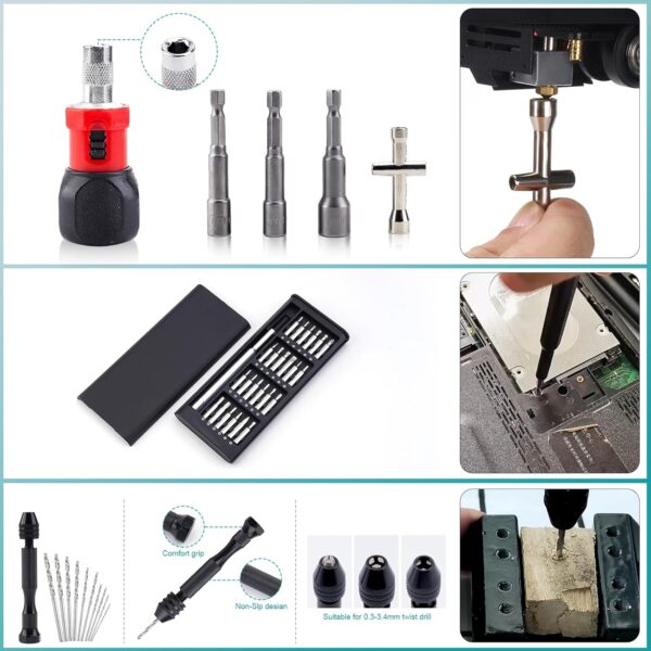 3D Printing Tools with Storage Box for 3D Printer Modeler Basic Tools,3D Print Nozzle Cleaning Kit 3D Printer Tools for Bambu Lab Printer Remove/Trim and Finish 3D Print (124Pcs) - Image 6