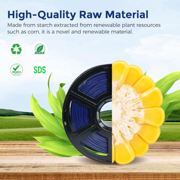 Flashforge 3D Printer Filament 1.75mm, 3D Printer Filaments 1kg Spool-Dimensional Accuracy +/- 0.02mm, Environmental Friendliness, no Smoke and no Odor (Blue, PLA Flexible) - Image 5